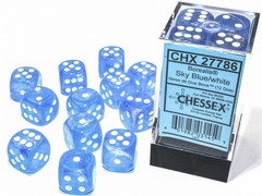CHX 27786 Borealis Sky Blue/White 12d6 dice set
