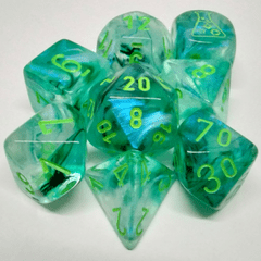 CHX30054 - Polyhedral 7-Die Set - LAB DICE - BOREALIS KELP/LIGHT GREEN