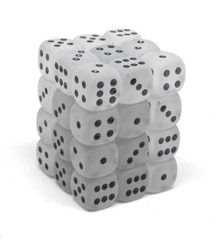 36 Clear /black Frosted 12mm D6 Dice Block - CHX27801