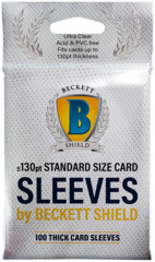 BECKETT SHIELD  -  STANDARD SIZE THICK CARD SLEEVES 130PT (PACK OF 100)