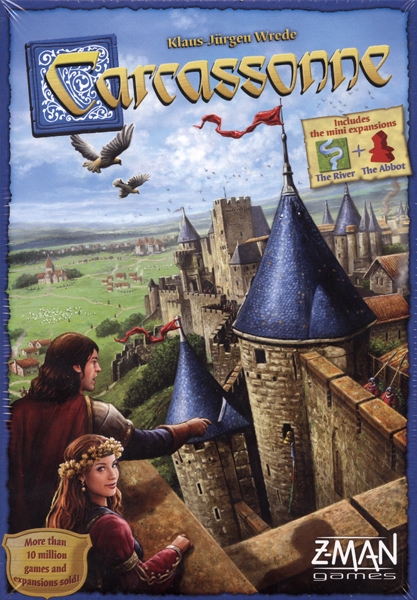 CARCASSONNE - BASE GAME - INCLUDES THE RIVER AND THE ABBOT (ENGLISH)
