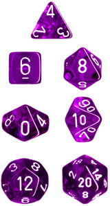 7 Die Set Translucent Purple w/White CHX 23077