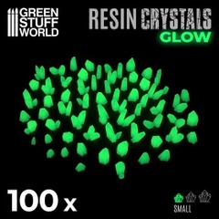 Resin Crystals - Small Green Yellow Glow in the Dark