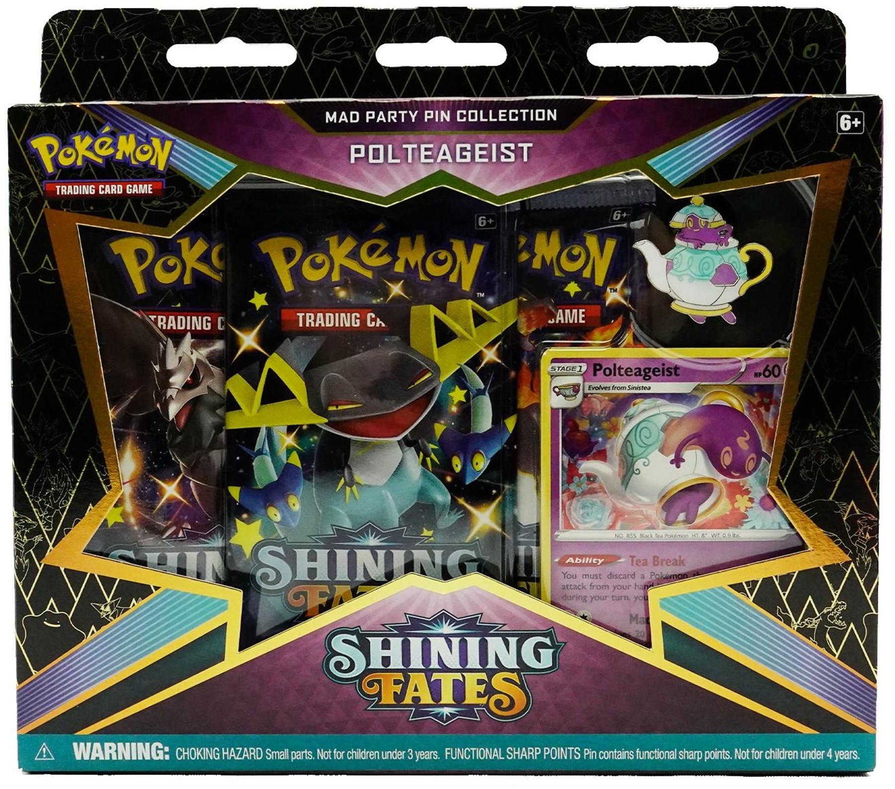 Shining Fates Mad Party Pin Collection Polteageist Sealed New