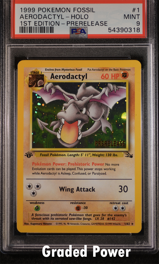 Aerodactyl Fossil 1st Edition Prerelease PSA 9 HOLO 1/62 - Pokemon