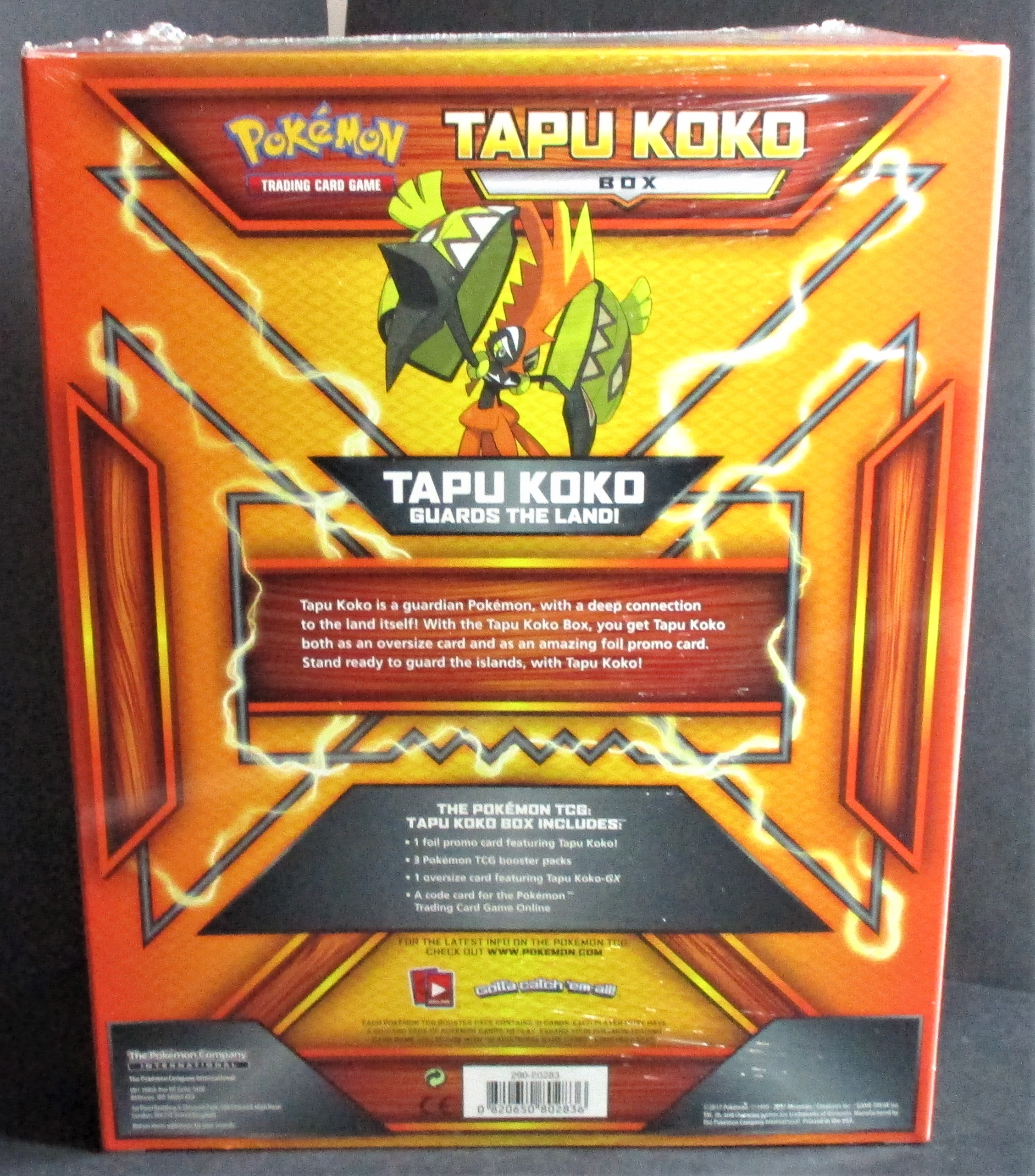 Pokemon TCG TAPU KOKO Collection Box Oversize Promo Card & 3 BOOSTERS New SEALED 