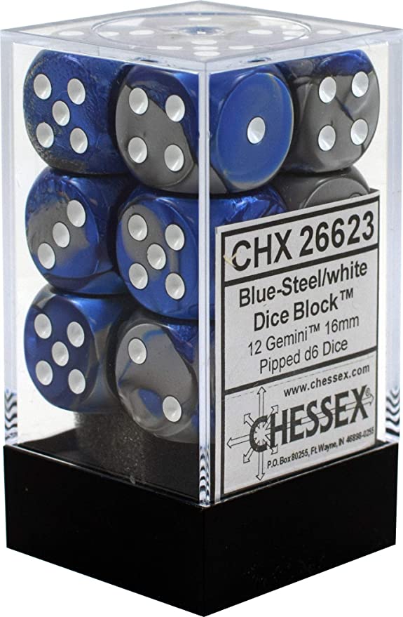 chessex dice gemini blue