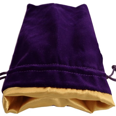 Velvet Dice Bag With Satin Liner 4″x6″ Purple w/ Gold liner