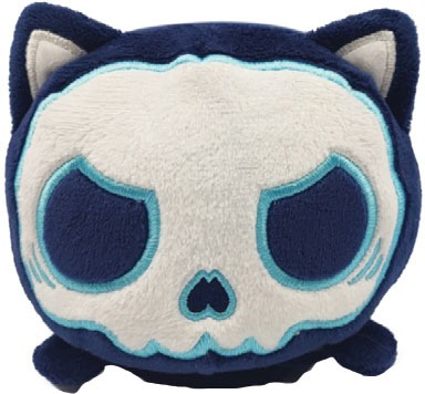 Dark Blue Skull Cat Plushie Tote Bag