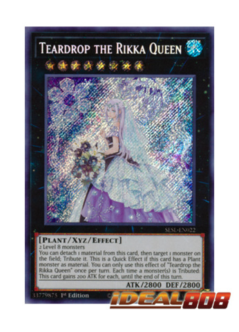 SESL-EN022 Secret Rare 1st Edition M/NM Yugioh Teardrop The Rikka Queen