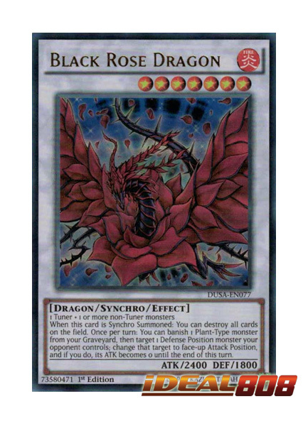 LP 1st Ed Black Rose Dragon DUSA-EN077 Ultra Rare 