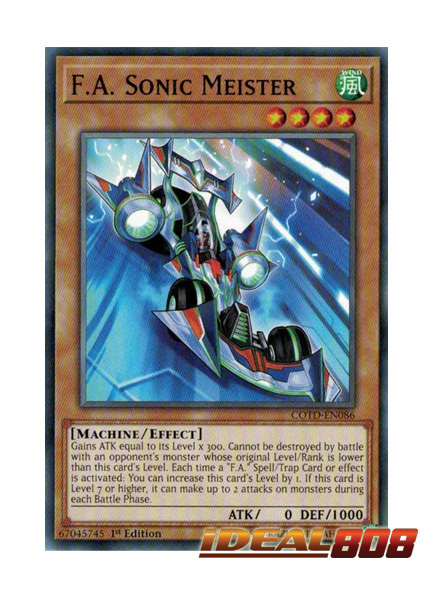 F.A Sonic Meister COTD-EN086 Common Yu-Gi-Oh Card Single//Playset 1st Edit New