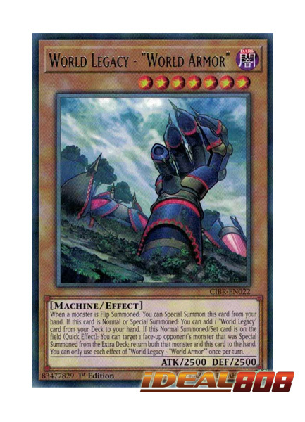 "World Armor" Unlimited Rare YuGiOh Trading Card Game CIBR-EN022 World Legacy 