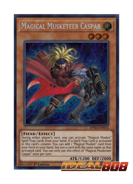 SPWA-EN016 Magical Musketeer Caspar Secret Rare Yugioh Card 1st Edition