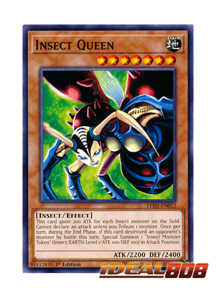 Yu-GI-OH Umgewandelte Insektenkönigin Super Rare LED2-DE008 NEU!