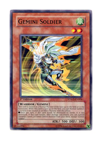 3x Yugioh SDWS-EN004 Gemini Soldier Common Card 