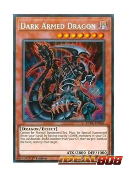 Yugioh Dark Armed Dragon Secret Rare LCKC 1st Edition Lightly Played