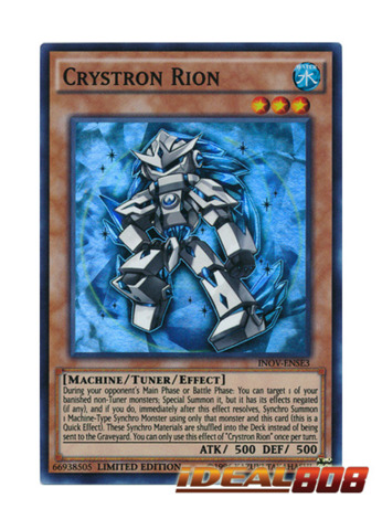 3 x Crystron Rion  INOV-ENSE3  Super Rare  YUGIOH card 