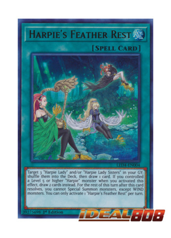 Harpie's Feather Rest LED4-EN004 Ultra Rare Yu-Gi-Oh Card 1st Edition New