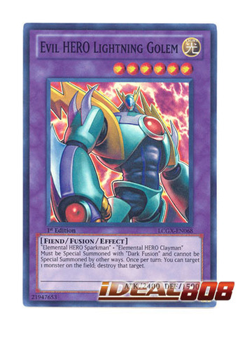 New Evil HERO Lightning Golem LCGX-EN068 Super Rare Yu-Gi-Oh Card U