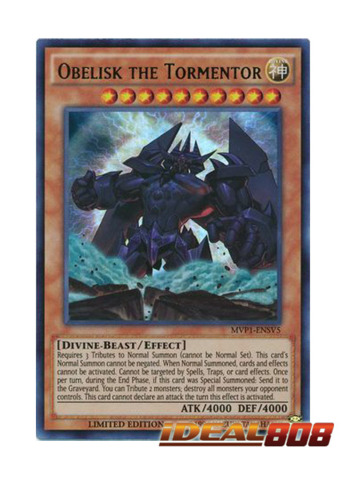 Obelisk the Tormentor Limited Edition Ultra Rare MVP1-ENSV5 Yu-Gi-Oh!