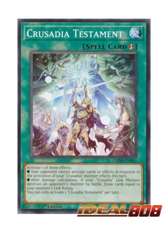 Crusadia TestamentDANE-EN061Common1st EditionYuGiOh 