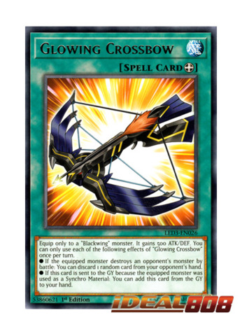 3x Yugioh LED3-EN026 Glowing Crossbow Rare 1st Edition NM 