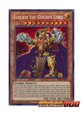 Yugioh Eldlich the golden lord 1st Edition Secret Rare SESL