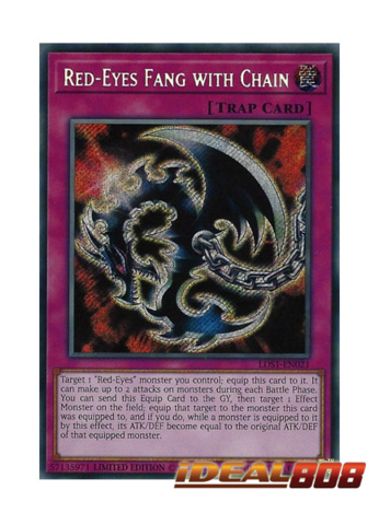 LDS1-EN021 Red-Eyes Fang with Chain - Secret Rare 1st Edition 