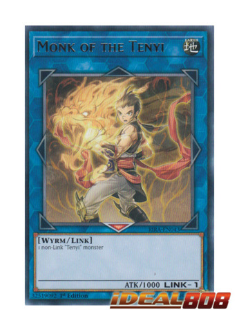YuGiOh Rising Rampage RARE Monk of the Tenyi 1st Edition MINT