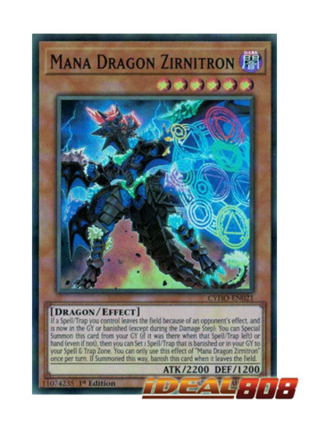 BONUS Mana Dragon Zirnitron CYHO-EN021 1st Edition Super Rare NM
