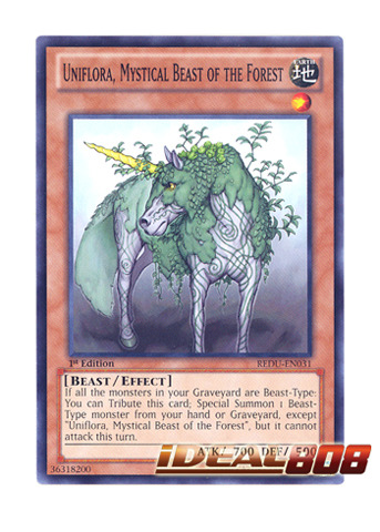 Mystical Beast of the Forest REDU-EN031 Yu-Gi-Oh Card 1st Edition New Uniflora