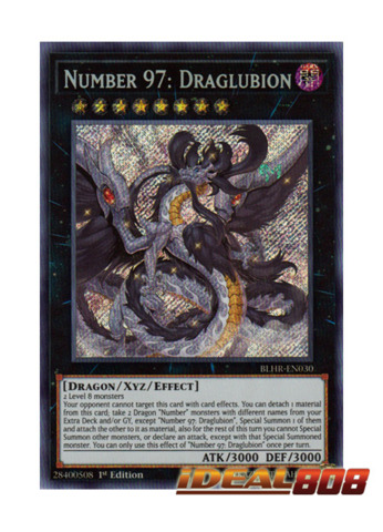 1st Edition Near Mint Number 97: Draglubion BLHR-EN030 Secret Rare Yugioh