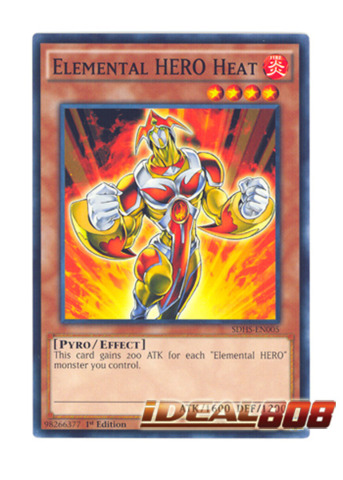 Elemental HERO Heat SDHS-EN005 Common Yu-Gi-Oh Card 1st Edition New 