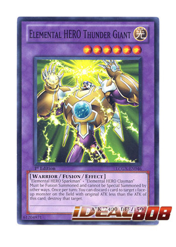 Sparkman YUGIOH Clayman Elemental HERO Thunder Giant Rare Fusion DP1