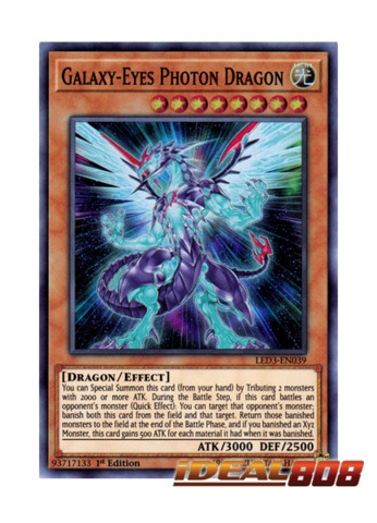 Super Rare 1st Edition Near Mint YuGiOh Galaxy-Eyes Photon Dragon LED3-EN039