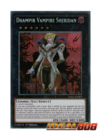 Yugioh Dhampir Vampire Sheridan DASA-EN007 Secret Rare 1st Edition 
