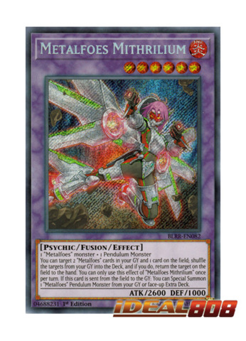 BLRR-EN082 Metalfoes Mithrilium Secret Rare 1st Edition Mint YuGiOh Card