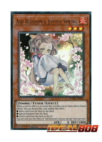 Yugioh Ash Blossom & Joyous Spring DUDE-EN003 alt art NM 1st ed
