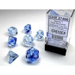 Chessex: Polyhedral 7-Die Set Nebula Dark Blue/White