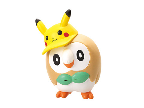 Pikachu & Eevee Fan Rowlet Gashapon Figure - Pokemon Gashapon 