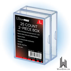 2 Telescoping 2-Piece Hard Plastic Boxes for 25 cards
