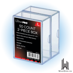 2 Telescoping 2-Piece Hard Plastic Boxes for 50 cards