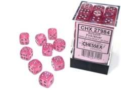 CHX 27984 Borealis Pink/Silver 12mm d6 Dice Block (36 Dice)