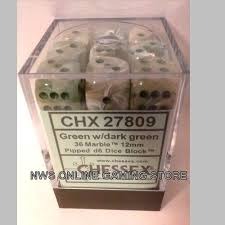 CHX 27809 Green w/Dark Green 12mm d6