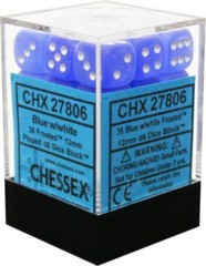 CHX 27806 Frosted Blue w/White 12mm D6 (36)