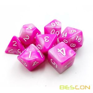 Bescon Gemini Two Tone Polyhedral RPG Dice Set 17323 Pink Blossom