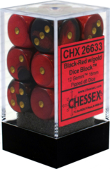 CHX 26633 Gemini Black-Red w/Gold 16mm D6 (12)