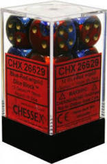 CHX 26629 Gemini Blue-Red w/Gold 16mm D6 (12)