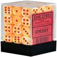Chessex Festive Sunburst with Red 12mm d6 Dice Block